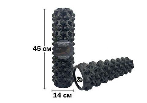 Масажний ролик EasyFit Grid Roller Extreme 45 см Чорний 297650 фото