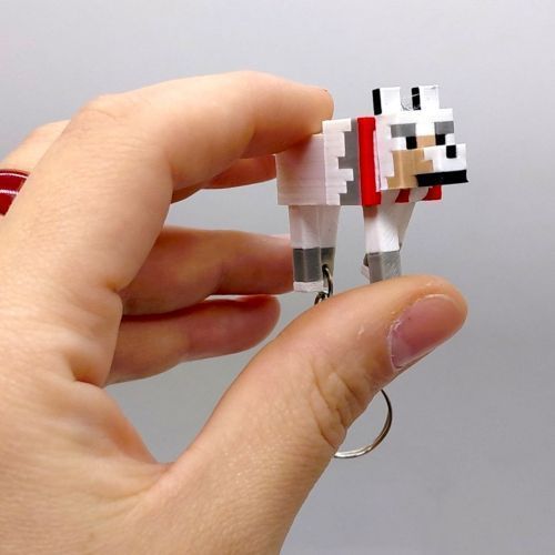 3D Брелоки MINECRAFT / МАЙНКРАФТ WOLF / ВОВК KEYCHAIN, 3D друк 298052 фото