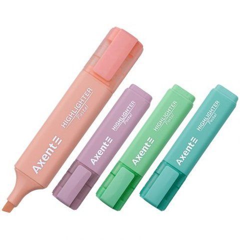 Маркер Highlighter 2537-A, 1-5 мм клиноп., набір 4х пастель 244603 фото