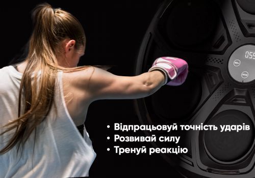 Настінний боксерський тренажер EasyFit музична електронна мішень для боксу із перчатками 297477 фото