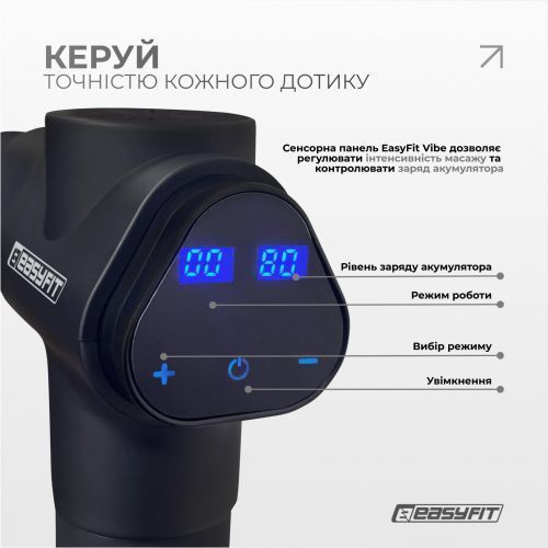 Перкусійний вібромасажер EasyFit UltraGun 13 насадок 297478 фото