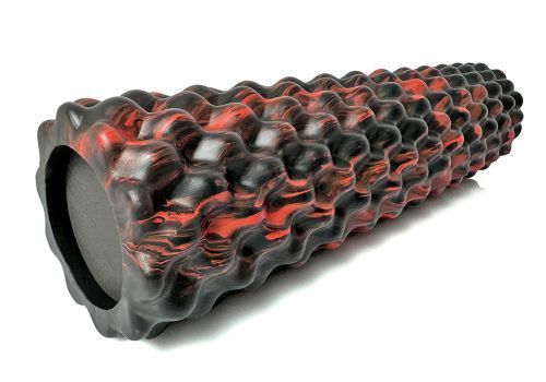 Масажний ролик EasyFit Bubbles 45 см Чорний-червоний 297568 фото